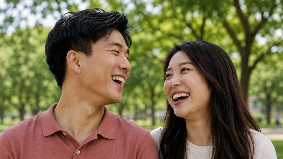 Happy Young Couple Without Glasses